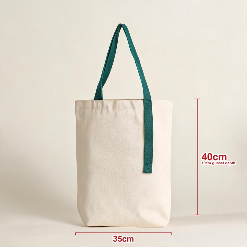 Teal · Ribbon Strap · Gusseted · 35 × 40 × 10 cm