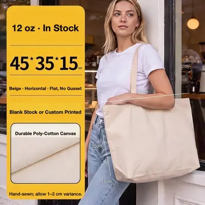 Blank Cotton Canvas Tote Bag — 10 oz / 12 oz Promotional Shopper