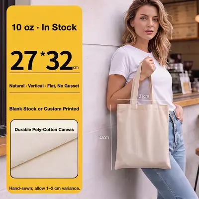 Blank Cotton Canvas Tote Bag — 10 oz / 12 oz Promotional Shopper