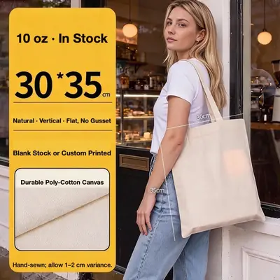 Blank Cotton Canvas Tote Bag — 10 oz / 12 oz Promotional Shopper