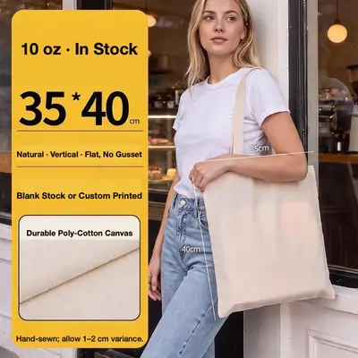 Blank Cotton Canvas Tote Bag — 10 oz / 12 oz Promotional Shopper