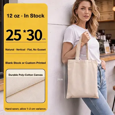 Blank Cotton Canvas Tote Bag — 10 oz / 12 oz Promotional Shopper
