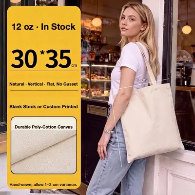 Blank Cotton Canvas Tote Bag — 10 oz / 12 oz Promotional Shopper