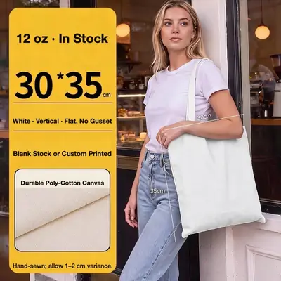 Blank Cotton Canvas Tote Bag — 10 oz / 12 oz Promotional Shopper