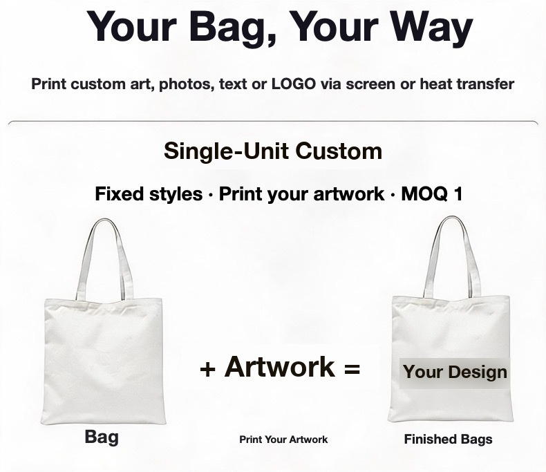 Ribbon-Handle Canvas Tote — 12 oz Promotional Shopper — specifications and construction detail