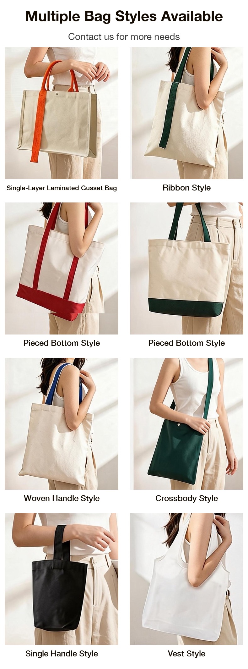 Ribbon-Handle Canvas Tote — 12 oz Promotional Shopper — specifications and construction detail