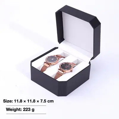 PU Leather Watch & Jewelry Gift Box — Flip-Top Presentation Case