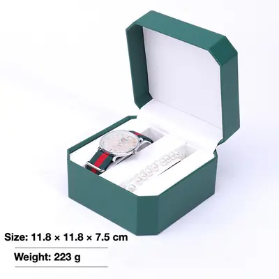 PU Leather Watch & Jewelry Gift Box — Flip-Top Presentation Case