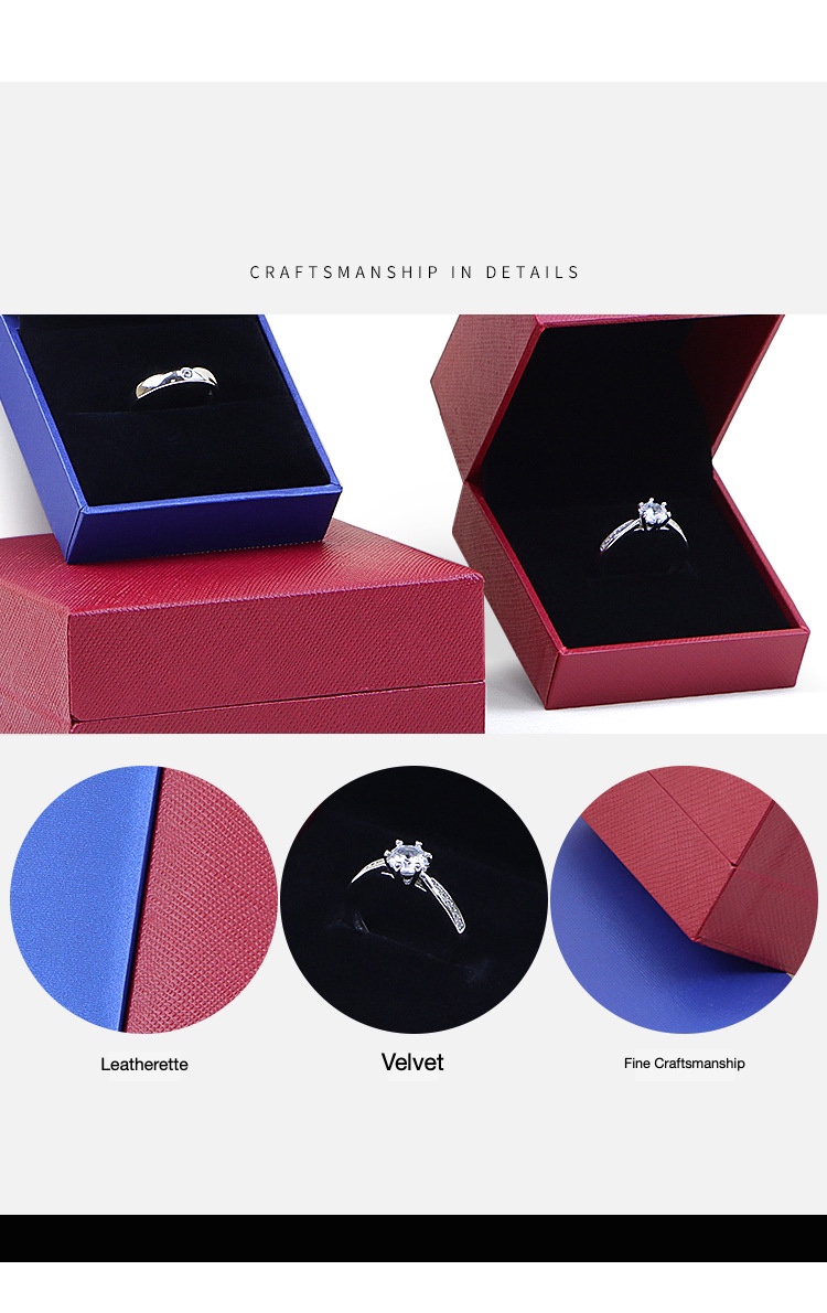 Right-Angle Leatherette Jewellery Box — Ring, Pendant, Bangle & Bracelet Cases — specifications and construction detail