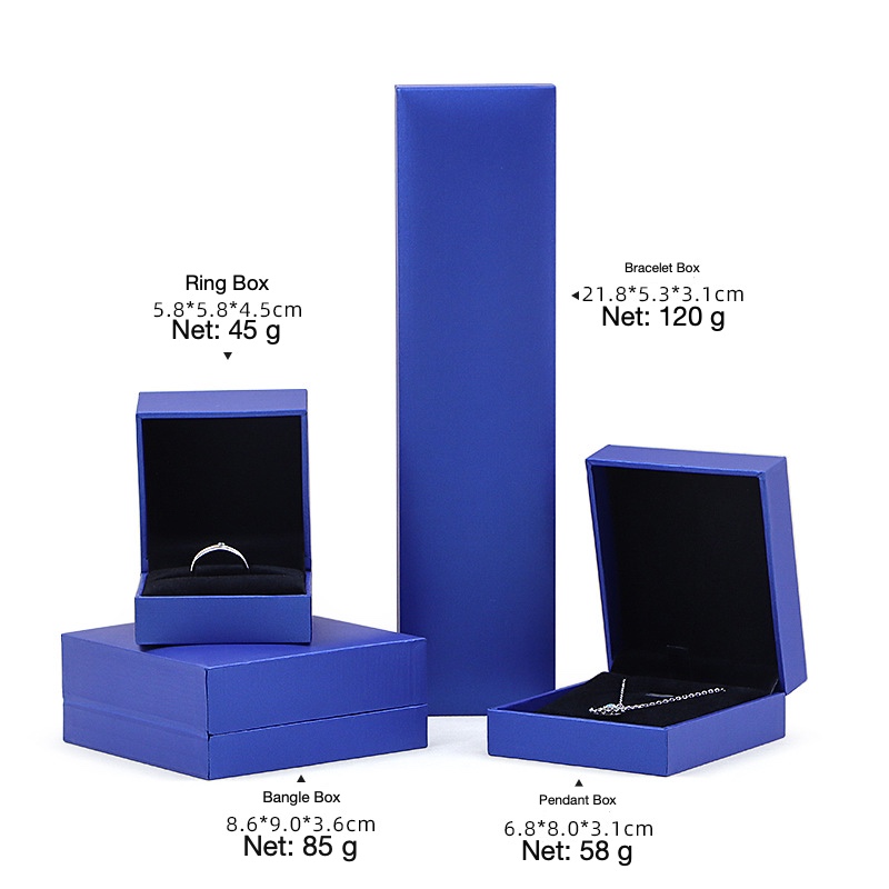 Right-Angle Leatherette Jewellery Box — Ring, Pendant, Bangle & Bracelet Cases — specifications and construction detail