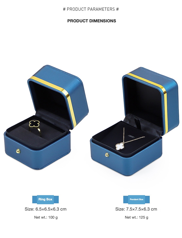 Rounded Gold-Edge PU Leather Jewellery Box — Ring, Pendant, Bangle & Bracelet Cases — specifications and construction detail