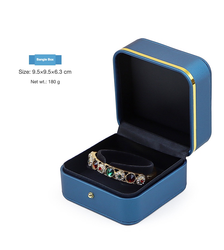 Rounded Gold-Edge PU Leather Jewellery Box — Ring, Pendant, Bangle & Bracelet Cases — specifications and construction detail
