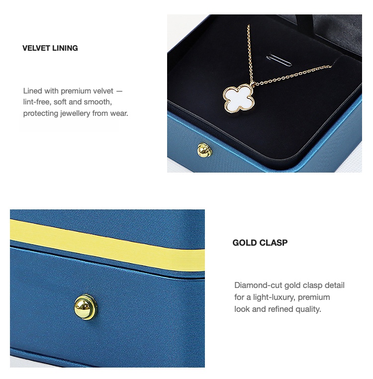 Rounded Gold-Edge PU Leather Jewellery Box — Ring, Pendant, Bangle & Bracelet Cases — specifications and construction detail