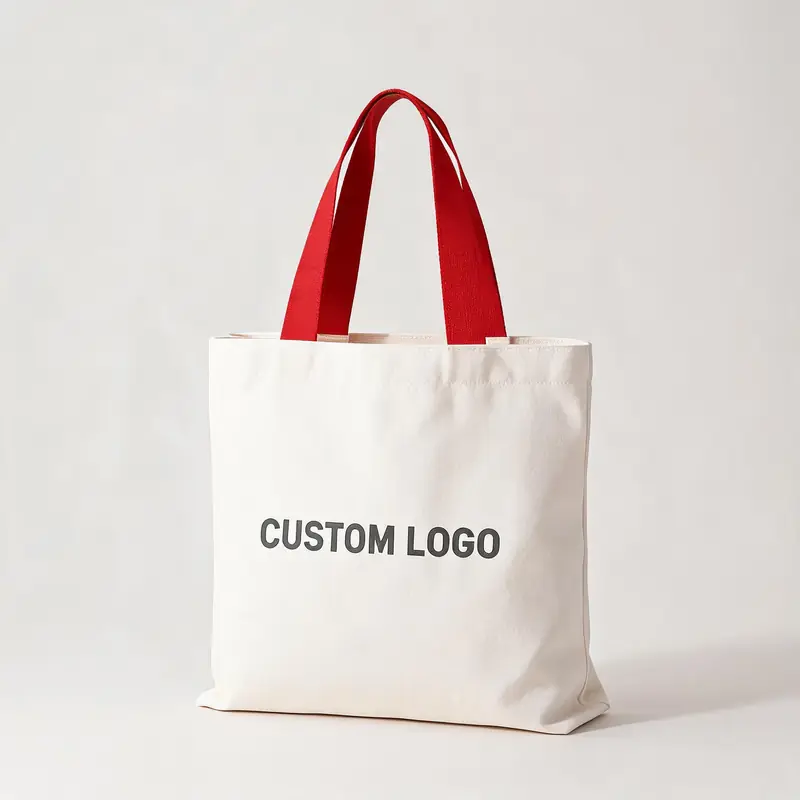 Ribbon-Handle Canvas Tote — 12 oz Promotional Shopper