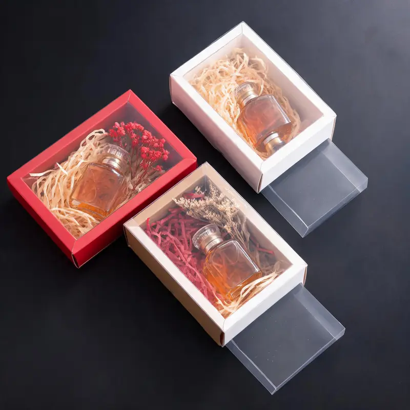 Foil-Stamped Drawer Box with PVC Window — Bookmark & Small Gift Packaging