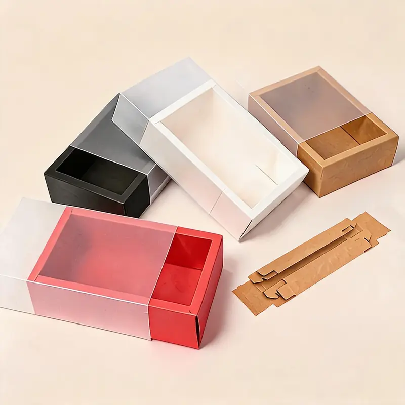 Kraft Drawer Gift Box — Sliding Sleeve Box with Clear or Frosted Window