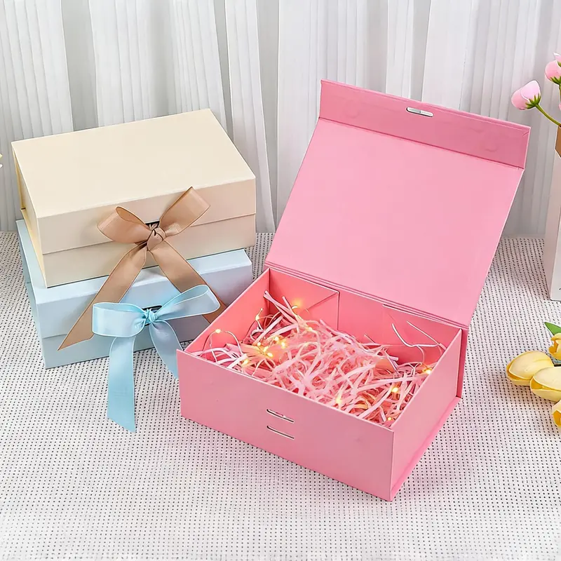 Magnetic Foldable Gift Box — One-Piece Flip-Top Rigid Packaging Box
