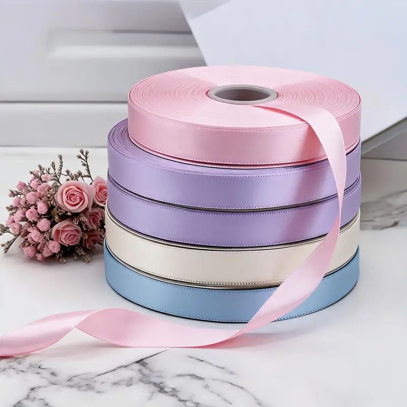 Double-Face Satin Ribbon 15 mm — Dense Weave, 91 m Roll