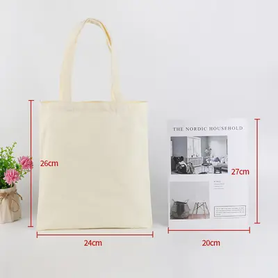 Blank Cotton Canvas Shoulder Tote — Student Shopper & Promotional Bag
