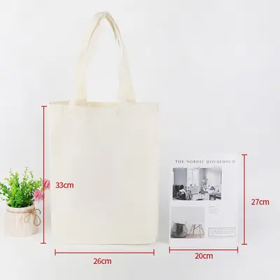 Blank Cotton Canvas Shoulder Tote — Student Shopper & Promotional Bag