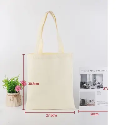Blank Cotton Canvas Shoulder Tote — Student Shopper & Promotional Bag