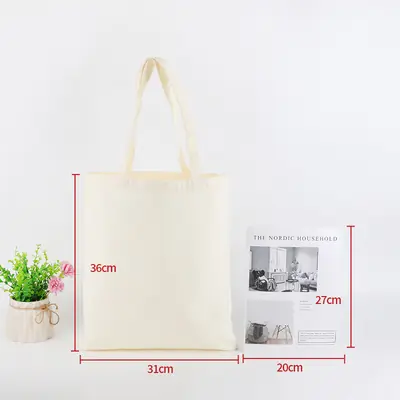 Blank Cotton Canvas Shoulder Tote — Student Shopper & Promotional Bag