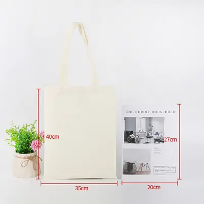 Blank Cotton Canvas Shoulder Tote — Student Shopper & Promotional Bag