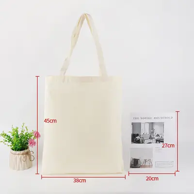 Blank Cotton Canvas Shoulder Tote — Student Shopper & Promotional Bag