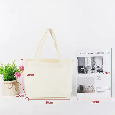 Blank Cotton Canvas Shoulder Tote — Student Shopper & Promotional Bag