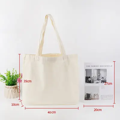 Blank Cotton Canvas Shoulder Tote — Student Shopper & Promotional Bag