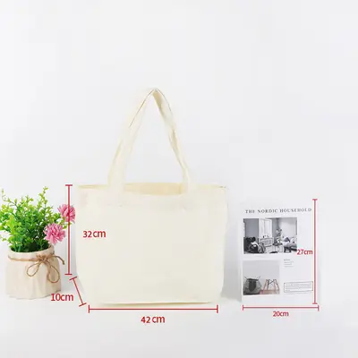 Blank Cotton Canvas Shoulder Tote — Student Shopper & Promotional Bag