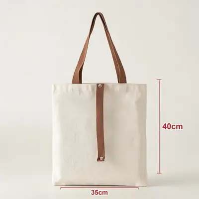 Blank Cotton Canvas Shoulder Tote — Student Shopper & Promotional Bag