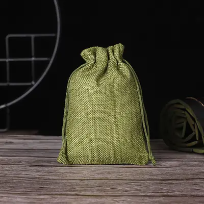 Cotton-Linen Burlap Drawstring Gift Bag — Rustic Party, Wedding & Favour Pouch with Custom Logo
