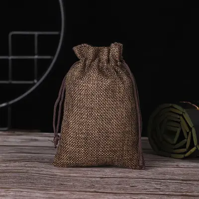 Cotton-Linen Burlap Drawstring Gift Bag — Rustic Party, Wedding & Favour Pouch with Custom Logo