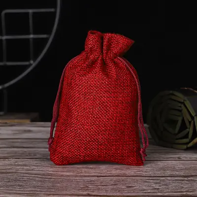 Cotton-Linen Burlap Drawstring Gift Bag — Rustic Party, Wedding & Favour Pouch with Custom Logo