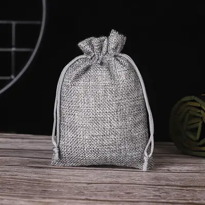 Cotton-Linen Burlap Drawstring Gift Bag — Rustic Party, Wedding & Favour Pouch with Custom Logo