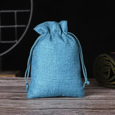 Cotton-Linen Burlap Drawstring Gift Bag — Rustic Party, Wedding & Favour Pouch with Custom Logo
