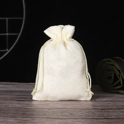 Cotton-Linen Burlap Drawstring Gift Bag — Rustic Party, Wedding & Favour Pouch with Custom Logo