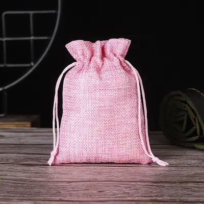 Cotton-Linen Burlap Drawstring Gift Bag — Rustic Party, Wedding & Favour Pouch with Custom Logo