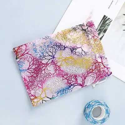 Coral Foil Drawstring Gift Bag — Sheer Organza Jewellery & Favour Pouch