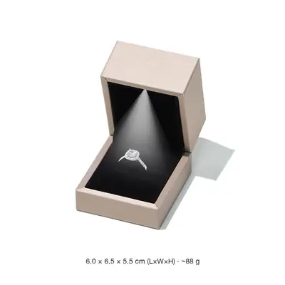 LED Lighted Brushed PU Leather Jewellery Box — Ring, Pendant, Bangle, Bracelet & Set Cases
