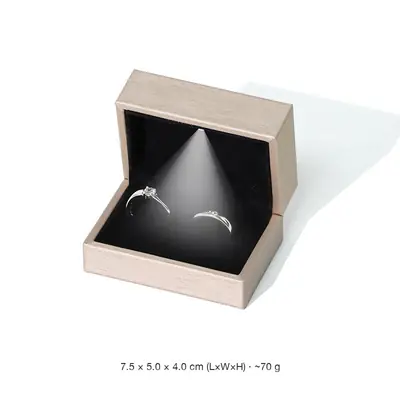 LED Lighted Brushed PU Leather Jewellery Box — Ring, Pendant, Bangle, Bracelet & Set Cases