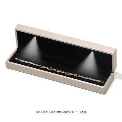 LED Lighted Brushed PU Leather Jewellery Box — Ring, Pendant, Bangle, Bracelet & Set Cases