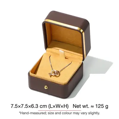 Rounded Gold-Edge PU Leather Jewellery Box — Ring, Pendant, Bangle & Bracelet Cases