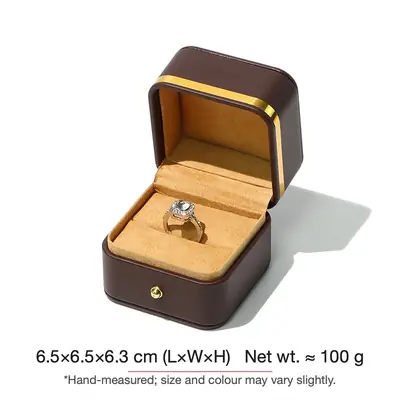 Rounded Gold-Edge PU Leather Jewellery Box — Ring, Pendant, Bangle & Bracelet Cases
