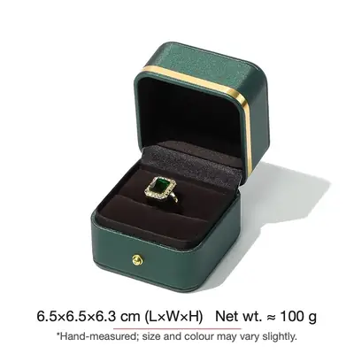 Rounded Gold-Edge PU Leather Jewellery Box — Ring, Pendant, Bangle & Bracelet Cases