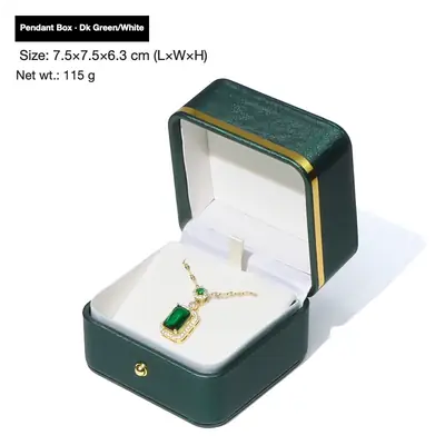 Rounded Gold-Edge PU Leather Jewellery Box — Ring, Pendant, Bangle & Bracelet Cases