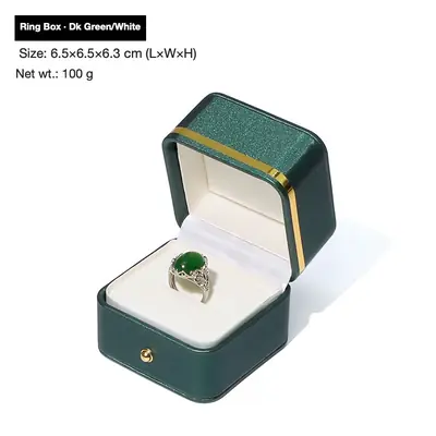 Rounded Gold-Edge PU Leather Jewellery Box — Ring, Pendant, Bangle & Bracelet Cases