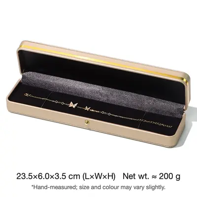 Rounded Gold-Edge PU Leather Jewellery Box — Ring, Pendant, Bangle & Bracelet Cases