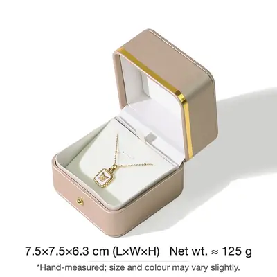 Rounded Gold-Edge PU Leather Jewellery Box — Ring, Pendant, Bangle & Bracelet Cases